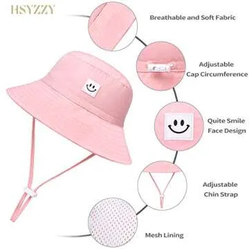 Baby Sun Hat UPF 50+ Adjustable Bucket Hat for Toddlers