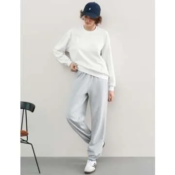PUMIEY Womens Sweatpants - Chic Grey Baggy Joggers for All