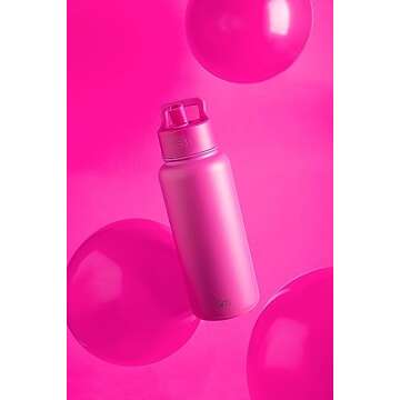 Simple Modern Water Bottle with Straw and Chug Lid Vacuum Insulated Stainless Steel Metal Thermos | Reusable Leak Proof BPA-Free Flask for Sports | Summit Collection | 32oz, Raspberry Vibes