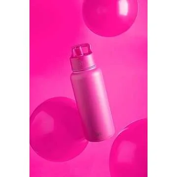 Simple Modern Water Bottle with Straw and Chug Lid Vacuum Insulated Stainless Steel Metal Thermos | Reusable Leak Proof BPA-Free Flask for Sports | Summit Collection | 32oz, Raspberry Vibes