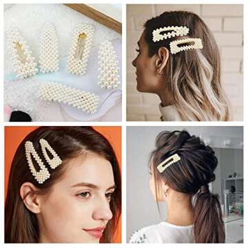 Stylish 16Pcs Pearl Hair Clips & Spiral Ties for Women