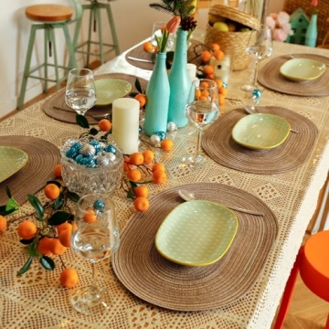 Noctiflorous Oval Braided Placemats for Elegant Tables