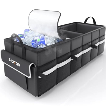 HOTOR Trunk Organizer for Car - Car Organizer with Built-In Leakproof Car Cooler, Collapsible Trunk ...