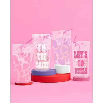 xo, Fetti Bachelorette Party Decorations Last Rodeo Drink Pouches - 16 ct | Bach Party Cups, Nashville Bridal Shower, Let's Go Girls Gift, Cowgirl Bride Bridesmaid Favors