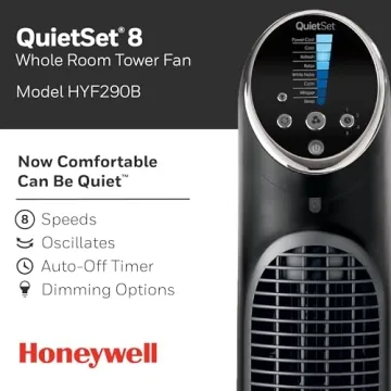 Honeywell QuietSet Tower Fan with Remote Control and Safety Features