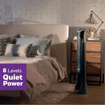 Honeywell QuietSet Tower Fan with Remote Control and Safety Features
