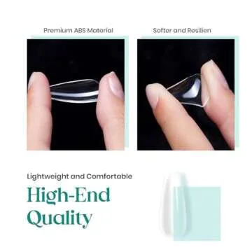 Beetles Gel Nail Kit Nail Tips 500Pcs Medium Coffin Pre Shaped Clear Full Cover False Nails for Gel Art Polish Soak Off Lamp Easy Nail Extensions Acrylic False Press on Nail Tips