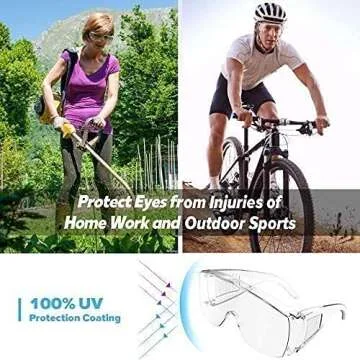 Safety Glasses Goggles Over Eyeglasses Anti Fog for Women Men Safety Goggles Over Glasses Eye Protection Shooting Glasses Anti Scratch UV Resistant Eyewear Goggles Lab Protective Clear 3 Per Box