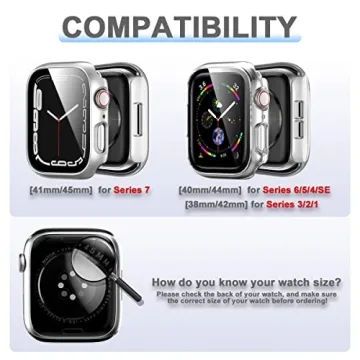 Rontion Apple Watch 6 Pack Case with Tempered Glass
