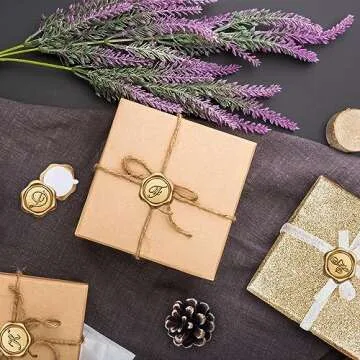 Yoption Initial R Wax Seal Stickers, 100 Pack Antique Gold Letter Self Adhesive Envelope Sealing Stickers for Wedding Party Birthday Christmas (R)