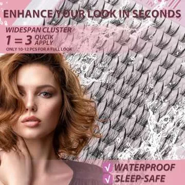 Aphrodite Lash Clusters Kit 8-18mm Wispy Natural Eyelash Clusters C Curl - WideSpan DIY Eyelash Extensions Kit Spiky Lashes Individual Fake Eyelashes Clusters Kit Ultra-Thin Invisible Lash Band