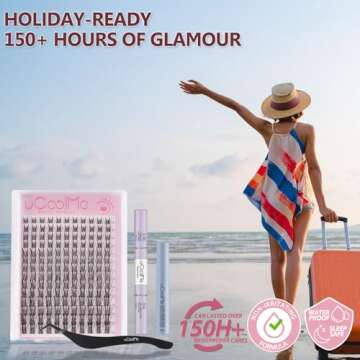 Aphrodite Lash Clusters Kit 8-18mm Wispy Natural Eyelash Clusters C Curl - WideSpan DIY Eyelash Extensions Kit Spiky Lashes Individual Fake Eyelashes Clusters Kit Ultra-Thin Invisible Lash Band