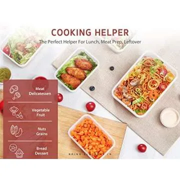 Syntus Food Storage Containers with Lids, 18 Pack (36 Pieces) 12.8L Plastic Airtight Reusable Meal Prep Lunch Containers for Kitchen & Pantry Organization