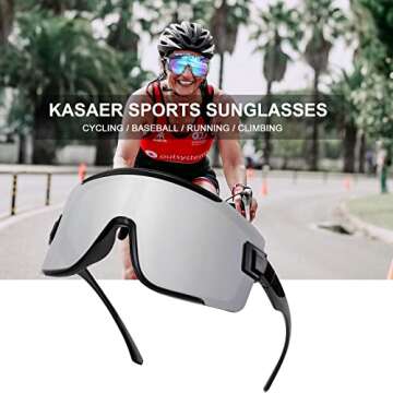 Karsaer Vision Big Shield Wraparound Sunglasses Rave for Men Women Neon Sun Visor Glasses Cycling Ski Shades 80s 90s