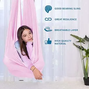 OUTREE Sensory Swing for Kids with 360° Swivel Hanger, Indoor Therapy Swing Great for Autism, ADHD, Sensory Processing Disorder, and Autistic Children