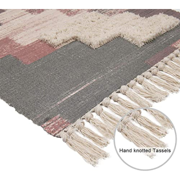 Handwoven Boho Rugs with Tassels for Bohemian Home Decor