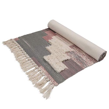 Handwoven Boho Rugs with Tassels for Bohemian Home Decor