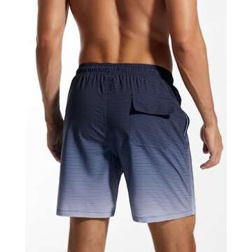 SILKWORLD Men's Quick Dry 2-in-1 Swim Shorts for Beach Fun