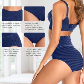 UMMISS Woman Underwear High Waisted Tummy Control Cotton Plus Size Postpartum Ladies Panty Panties Briefs