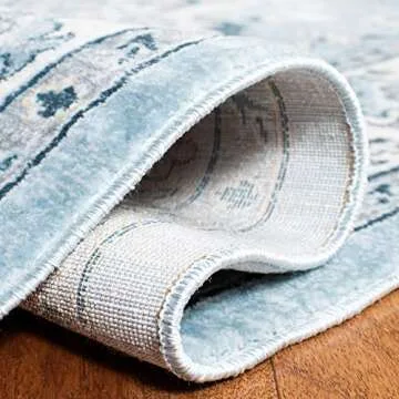 SAFAVIEH Isabella Collection Area Rug - 5'3" x 7'6", Light Blue & Cream, Oriental Design, Non-Shedding & Easy Care, Ideal for High Traffic Areas in Living Room, Bedroom (ISA921M)