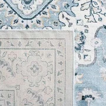 SAFAVIEH Isabella Collection Area Rug - 5'3" x 7'6", Light Blue & Cream, Oriental Design, Non-Shedding & Easy Care, Ideal for High Traffic Areas in Living Room, Bedroom (ISA921M)