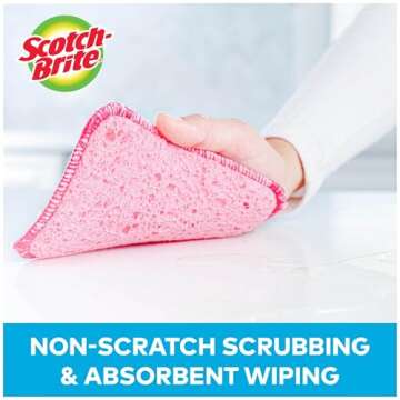 Scotch-Brite Dobie Scrub & Wipe Cloths, Sponge Cloths for Cleaning Kitchen, Bathroom, and Household, Dobie Scrub and Wipe Cloth Absorbs and Doesn't Scratch, 2 Cleaning Cloths