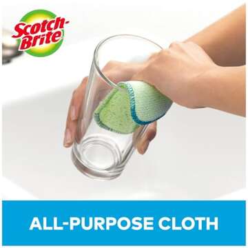 Scotch-Brite Dobie Scrub & Wipe Cloths, Sponge Cloths for Cleaning Kitchen, Bathroom, and Household, Dobie Scrub and Wipe Cloth Absorbs and Doesn't Scratch, 2 Cleaning Cloths