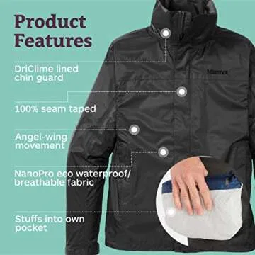 MARMOT Men's Precip Eco Jacket - Lightweight, Waterproof Gear