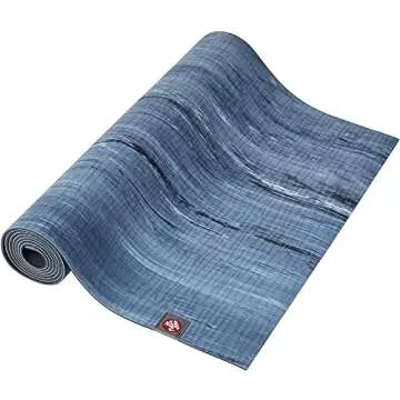 Manduka eKO Yoga Mat - For Women and Men, Strong, Durable, Non Slip Grip, 5mm Thick, 71 Inch, Ebb Marbled Blue