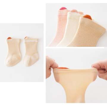 VWU Baby Crew Socks with Grips Unisex Toddler Infant Cotton tube Socks 0-5 Years