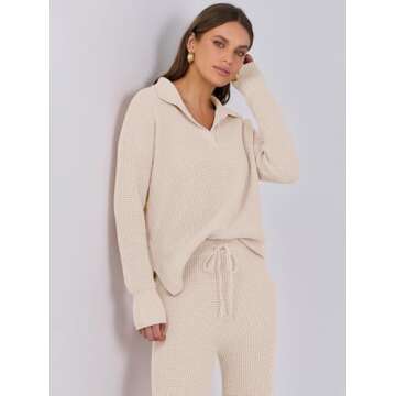 ANRABESS Womens Two Piece Sweater Set for Everyday Chic