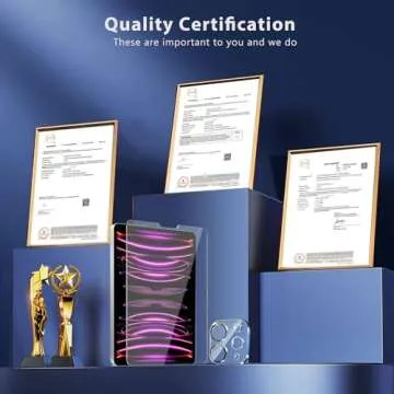 QHOHQ [2+2 Pack] Tempered Glass Screen Protector for iPad Pro 12.9 2022/2021/2020 (6th/5th/4th Generation) with Camera Lens Protector, Ultra HD, Anti-Scratch, Designed for Face ID＆Apple Pencil