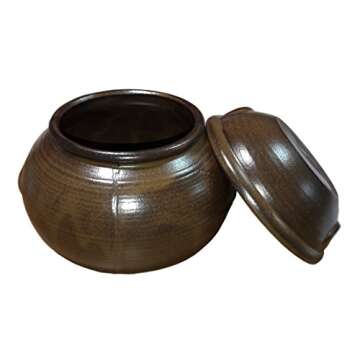 29.75ounce(5.82inches,880cc) Korean Traditional Table Earthenware Compact Size Pottery Pot Jar Hanga...