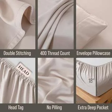 Luxury Bamboo Viscose Queen Size Sheet Set | Ultra Soft