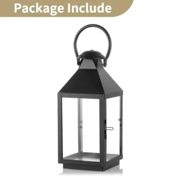 NUPTIO Black Candle Lantern - Vintage Elegance for Any Event