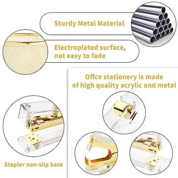 Stylish Gold Desk Accessories Set for Home or Office