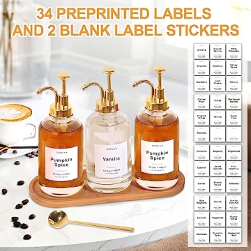 Sleek Coffee Syrup Dispenser Set with Tray and Scoops