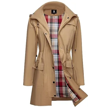 Chic Women's Waterproof Rain Jacket Lightweight Windbreaker