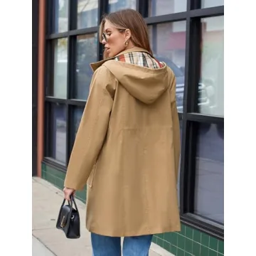 Chic Women's Waterproof Rain Jacket Lightweight Windbreaker