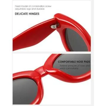 mincl Y2K Women Fashion Oval Candy Color Sunglasses Retro Rivets Men Designer Trending Punk Round Sun Glasses Shades UV400 (brown)