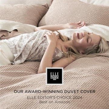 Bedsure Cotton Duvet Cover King - 100% Cotton Waffle Weave Khaki Duvet Cover, Soft and Breathable Tan Duvet Cover Set for All Season (King, 104"x90")