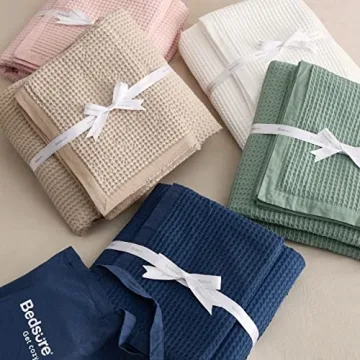 Bedsure Cotton Duvet Cover King - 100% Cotton Waffle Weave Khaki Duvet Cover, Soft and Breathable Tan Duvet Cover Set for All Season (King, 104"x90")