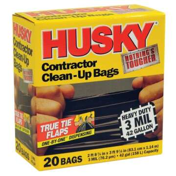 Husky 42-Gallon Heavy Duty Clean-Up Bags - 20 Count