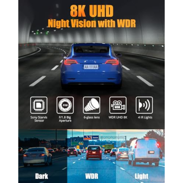 8K UHD Dash Cam with GPS & WiFi - 32GB Card Free
