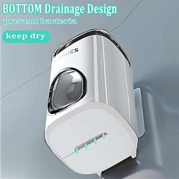 WAYCOM Toothpaste Dispenser,Luxurious Automatic Toothpaste Squeezer Kit for Kids & Family Shower Wall Mount for Bathroom Accessories