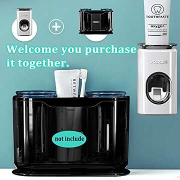 WAYCOM Toothpaste Dispenser,Luxurious Automatic Toothpaste Squeezer Kit for Kids & Family Shower Wall Mount for Bathroom Accessories