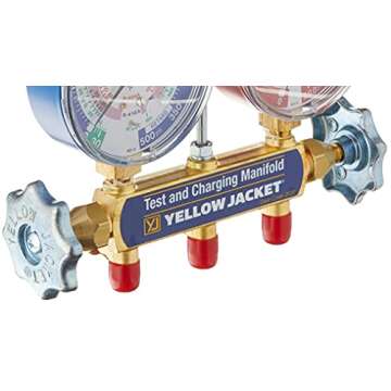 Yellow Jacket 42001 Manifold with Color-Coded Gauges