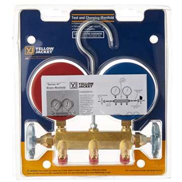 Yellow Jacket 42001 Manifold with Color-Coded Gauges