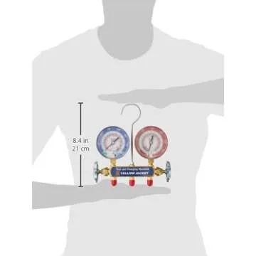 Yellow Jacket 42001 Manifold with Color-Coded Gauges