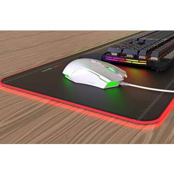 FIRSTBLOOD ONLY GAME. AJ52 Watcher RGB Gaming Mouse, Programmable 7 Buttons, Ergonomic LED Backlit USB Gamer Mice Computer Laptop PC, for Windows Mac Linux OS, Star White